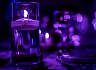 Romantic Valentine's Day Candles on Dinner Table