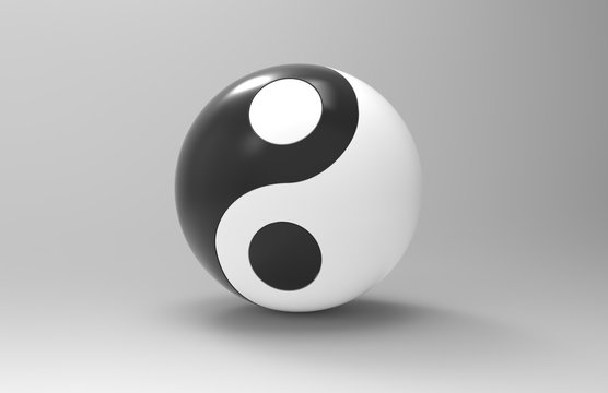 Yin & Yang ball 3d render