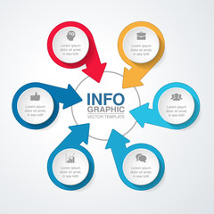 Vector infographic template for diagram, graph, presentation, chart, business concept with 6 options.