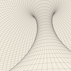 Wireframe torus with connected lines and dots . Mesh polygonal element. Vector Illustration EPS10.