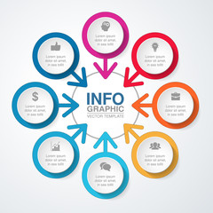 Vector infographic template for diagram, graph, presentation, chart, business concept with 8 options.