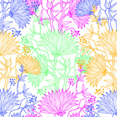 Seamless pattern with floral ornament