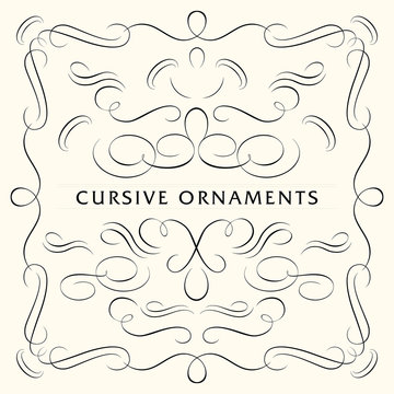 Cursive ornaments set