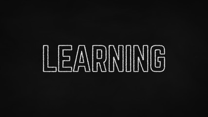 Learning text on chalkboard concept