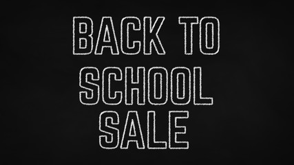 Back to school sale text on chalkboard education concept