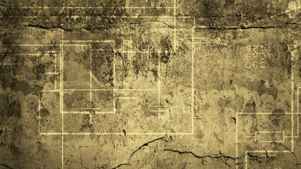 3D rendering of a multilayer color texture for a background based on a concrete and stone