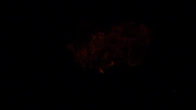 Fire explosion towards camera, shooting with high speed camera.