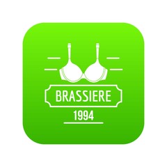 Brassiere icon green vector isolated on white background