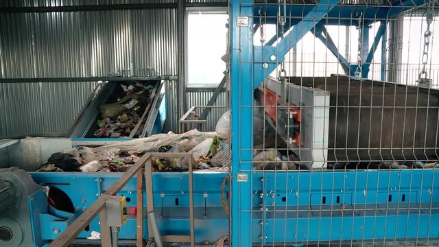 Processing of waste, garbage. Urban landfill. Sorting. Montain garbage. Ecology.