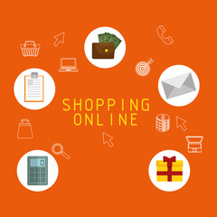 shopping online set icons vector illustration design