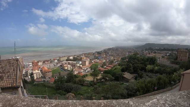 View from the tower over Grottammare and San Benedetto del Tronto, marche region, Italy