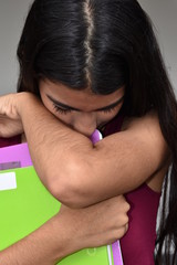 Cute Female Student And Depression