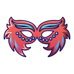 Fashion carnival mask icon. Cartoon of fashion carnival mask vector icon for web design isolated on white background