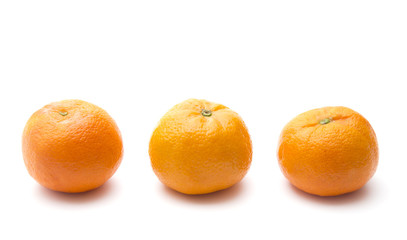 Fresh Mandarin Oranges on a White Background
