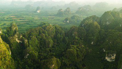 aerial view landscape of  Mountain in Krabi Thailand
