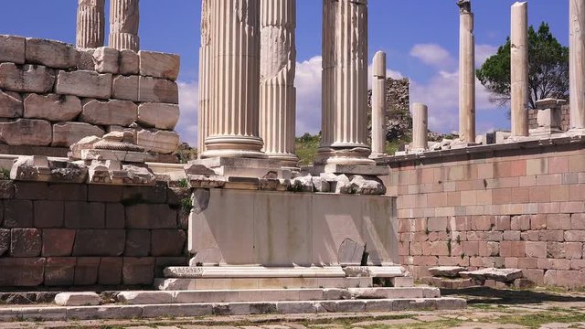 Pergamon museum, Trajan temple, ruins of ancient acropolis, Turkey, Bergama