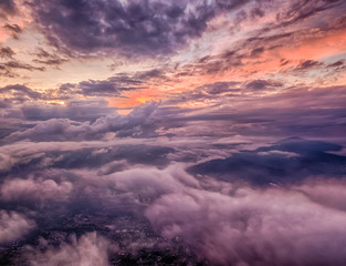 Sunset and cloud after the rain