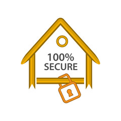 Secure house icon, flat design. Illustrations protect your house