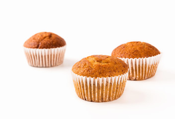 Cup cake isolated on white background.