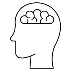 human profile with brain vector illustration design