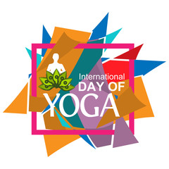Vector illustration abstract background for celebrating International Yoga Day  of June 2. Designs for posters, backgrounds, cards, banners, stickers, etc