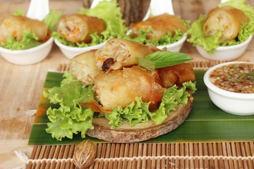 fried spring rolls traditional for appetizer food.