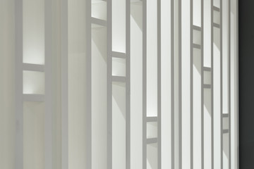 Fototapeta premium Details of white decorative geometric wall