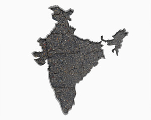 India Asia Indian Road Map Pavement Construction Infrastructure 3d Illustration