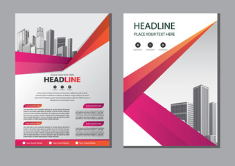 Business abstract vector template. Brochure design, cover modern layout, annual report, poster, flyer in A4 with colorful triangles, geometric shapes for tech, science, market with light background