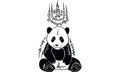 Thai traditional tattoo, Thai traditional painting in temple vector