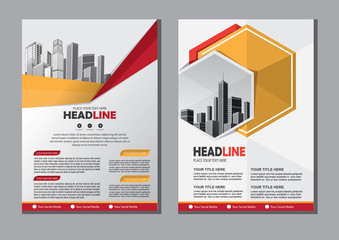 Business abstract vector template. Brochure design, cover modern layout, annual report, poster, flyer in A4 with colorful triangles, geometric shapes for tech, science, market with light background