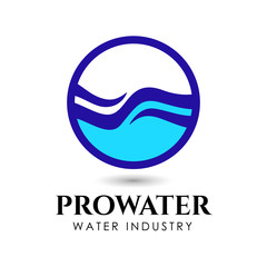 water industry logo and icon design template. flowing water logo design