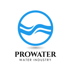 water industry logo and icon design template. flowing water logo design