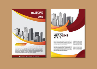 Business abstract vector template. Brochure design, cover modern layout, annual report, poster, flyer in A4 with colorful triangles, geometric shapes for tech, science, market with light background