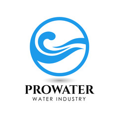 water industry logo and icon design template. flowing water logo design