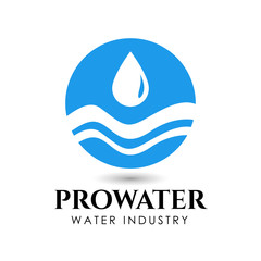water industry logo and icon design template. water drop logo design