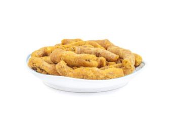 Ganthiya Also know as Gathiya, Ghatiya are deep fried Indian snacks made from chickpea flour. They are a popular teatime snack in Gujarat. They are soft and not crunchy like most other Indian snacks