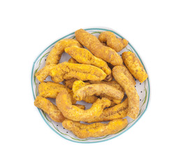 Ganthiya Also know as Gathiya, Ghatiya are deep fried Indian snacks made from chickpea flour. They are a popular teatime snack in Gujarat. They are soft and not crunchy like most other Indian snacks