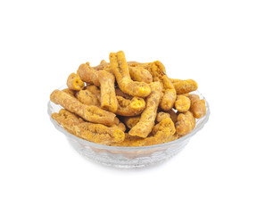 Ganthiya Also know as Gathiya, Ghatiya are deep fried Indian snacks made from chickpea flour. They are a popular teatime snack in Gujarat. They are soft and not crunchy like most other Indian snacks