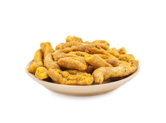 Ganthiya Also know as Gathiya, Ghatiya are deep fried Indian snacks made from chickpea flour. They are a popular teatime snack in Gujarat. They are soft and not crunchy like most other Indian snacks
