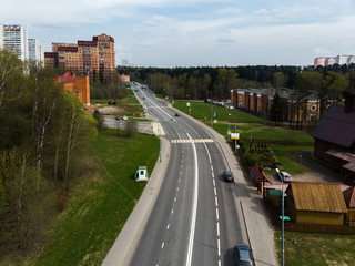Fototapeta na wymiar Filaretovskaya street in Zelenograd administrative district Moscow, Russia