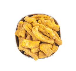 Ganthiya Also know as Gathiya, Ghatiya are deep fried Indian snacks made from chickpea flour. They are a popular teatime snack in Gujarat. They are soft and not crunchy like most other Indian snacks