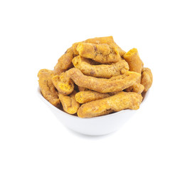 Ganthiya Also know as Gathiya, Ghatiya are deep fried Indian snacks made from chickpea flour. They are a popular teatime snack in Gujarat. They are soft and not crunchy like most other Indian snacks