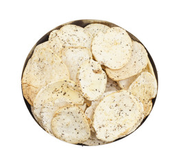 Indian Spicy Potato Chips Also know as Aloo Papri, Aloo Papdi, Alu Papdi, Wafer and Aloo Chips...