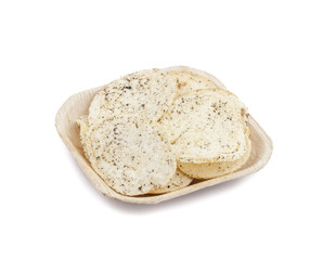 Indian Spicy Potato Chips Also know as Aloo Papri, Aloo Papdi, Alu Papdi, Wafer and Aloo Chips isolated on White Background