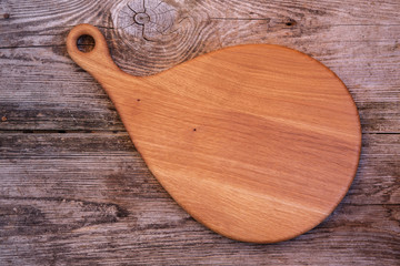 oak cutting Board handmade on a wooden table