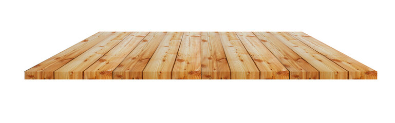 Wooden shelves isolated on white background