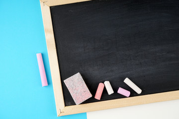 An empty space on the black board for education purpose