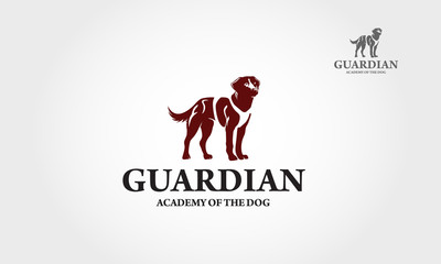 Guardian Academy The Dog Vector Logo Template. Vector silhouette of a dog on a white background.