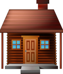 cute wooden house cartoon